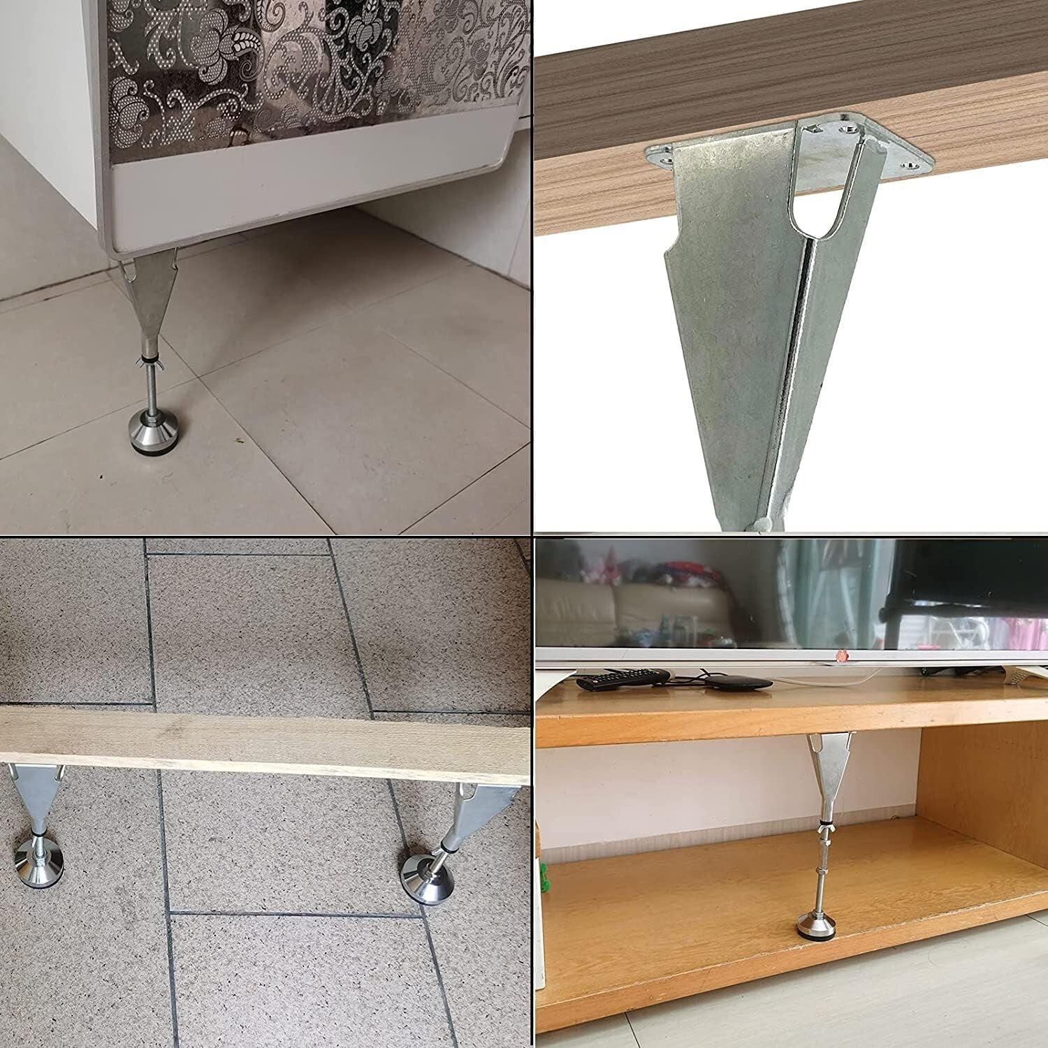 Durable 6 Pack Bed Frame Legs with Anti-Slip Design - Rust-Resistant Steel