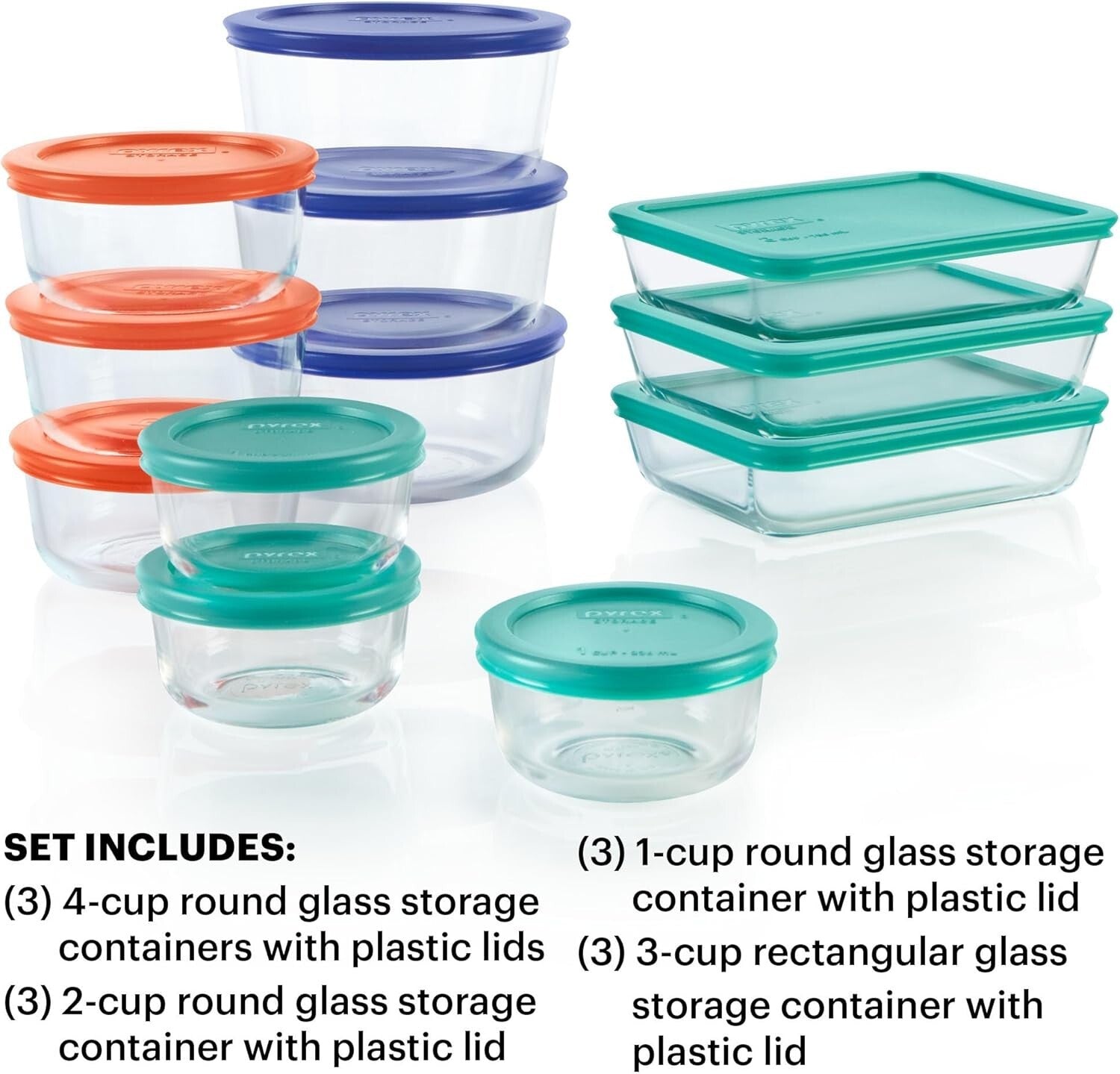 Multi-Sized Glass Food Storage Containers – 24 Pieces for Kitchen Essentials