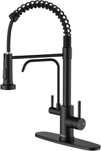 Load image into Gallery viewer, Stylish Matte Black 3 in 1 Pull Down Kitchen Faucet with Drinking Water Access