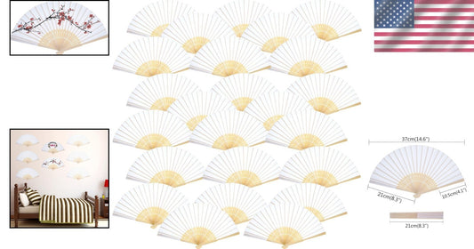 Artistic Silk Bamboo Handheld Fans - 120 Elegant Cooling Accessories for Parties