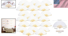 Load image into Gallery viewer, Artistic Silk Bamboo Handheld Fans - 120 Elegant Cooling Accessories for Parties