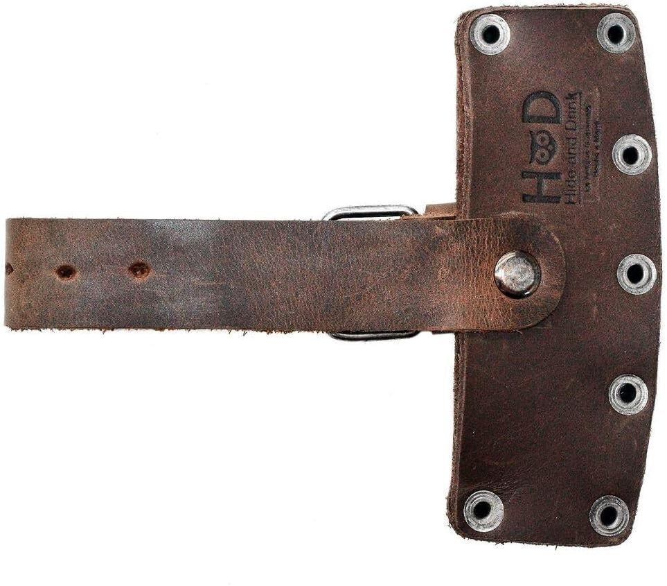 Handmade Full Grain Leather Hatchet Sheath with Adjustable Strap - Rustic Charm
