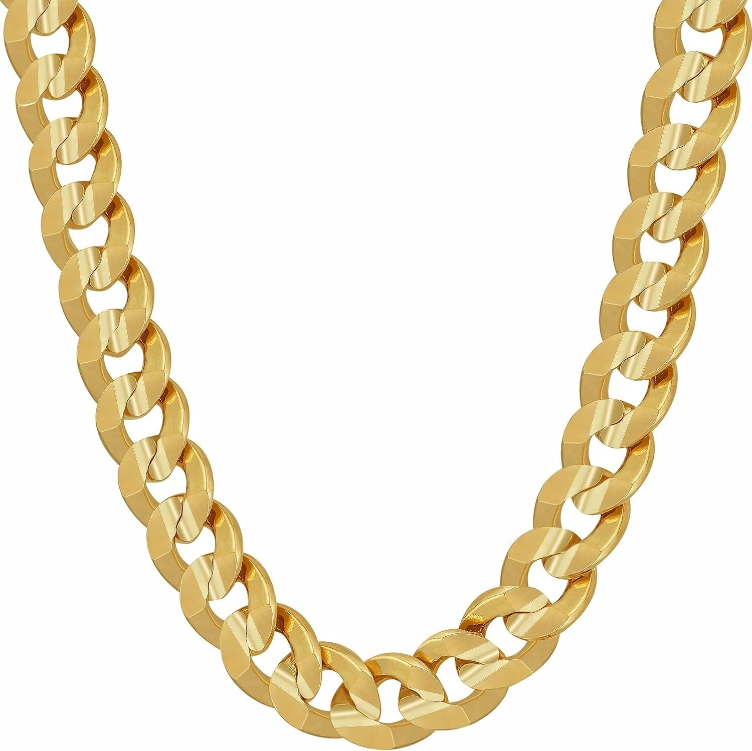 6mm & 9.5mm Gold or White Gold Plated Cuban Link Chain - Lifetime Warranty