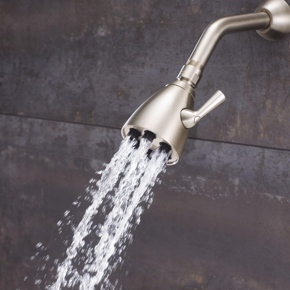 Elegant Brass Anystream Adjustable Shower Head - Brushed Nickel Finish