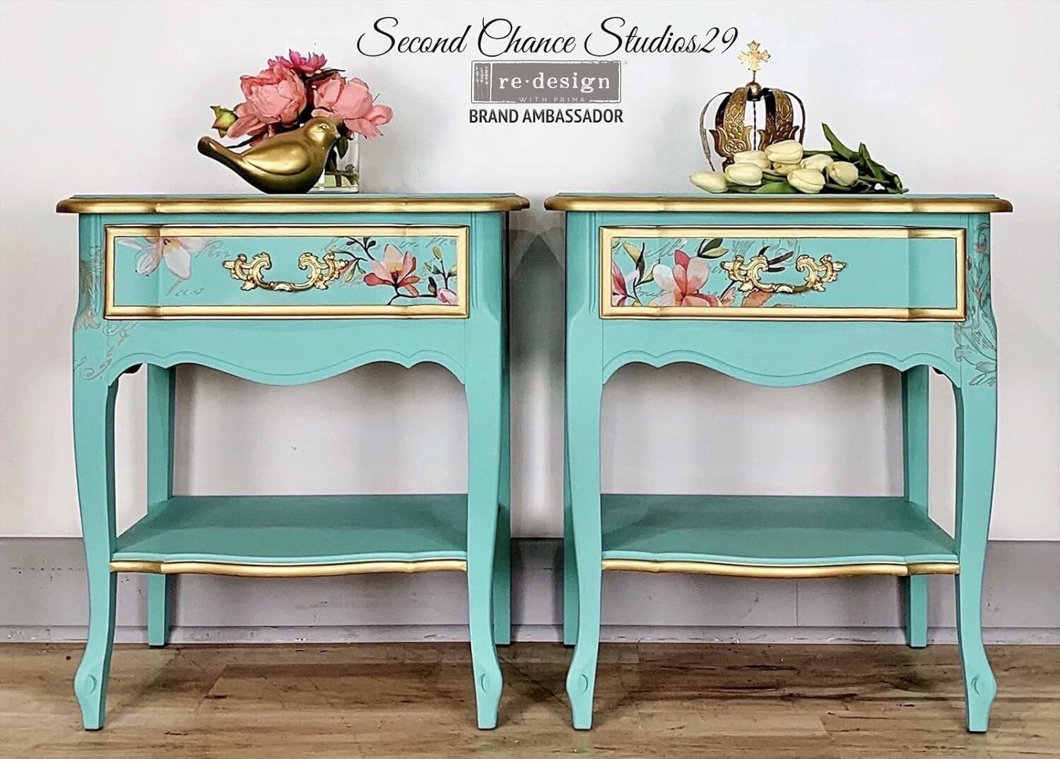 Elegant Floral Decor Transfer - 30 x 44 Inches for Versatile Interior Design