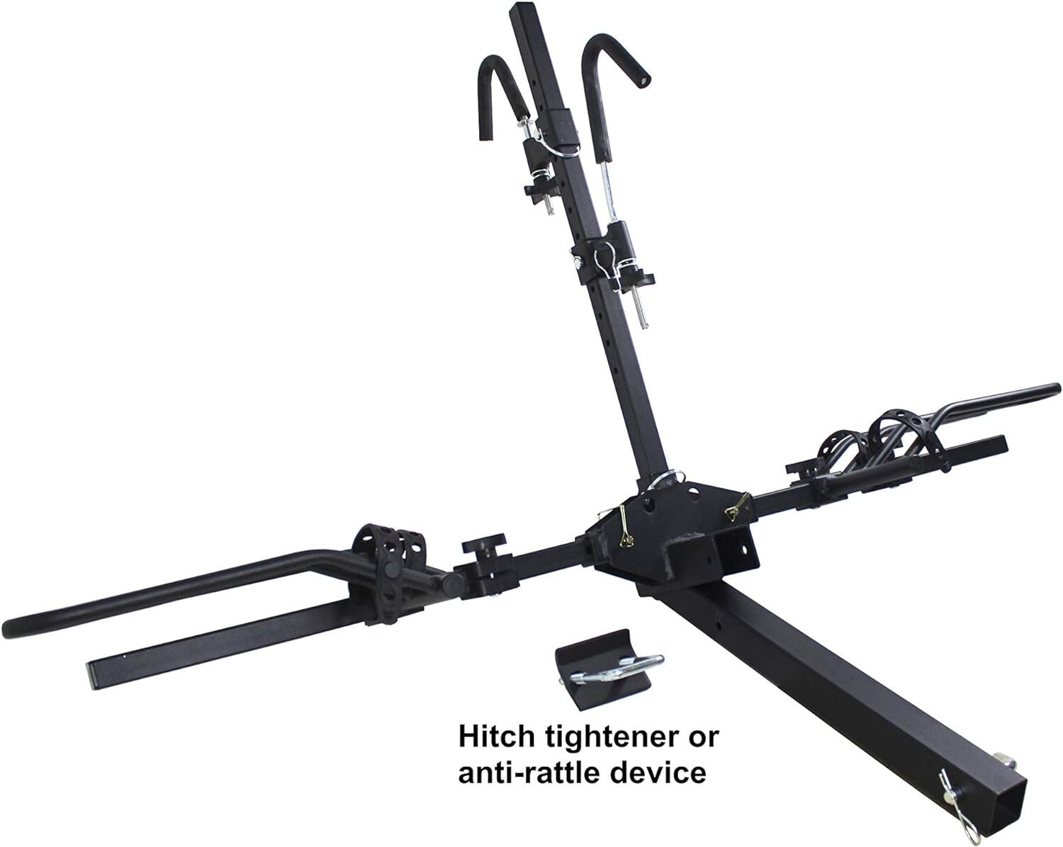 Compact 2-Bike Hitch Mount Platform with Secure Clamp for Easy Transportation