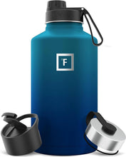 Load image into Gallery viewer, Premium 64 oz Stainless Steel Hydration Bottle with Leak-Proof Lids – Dark Night