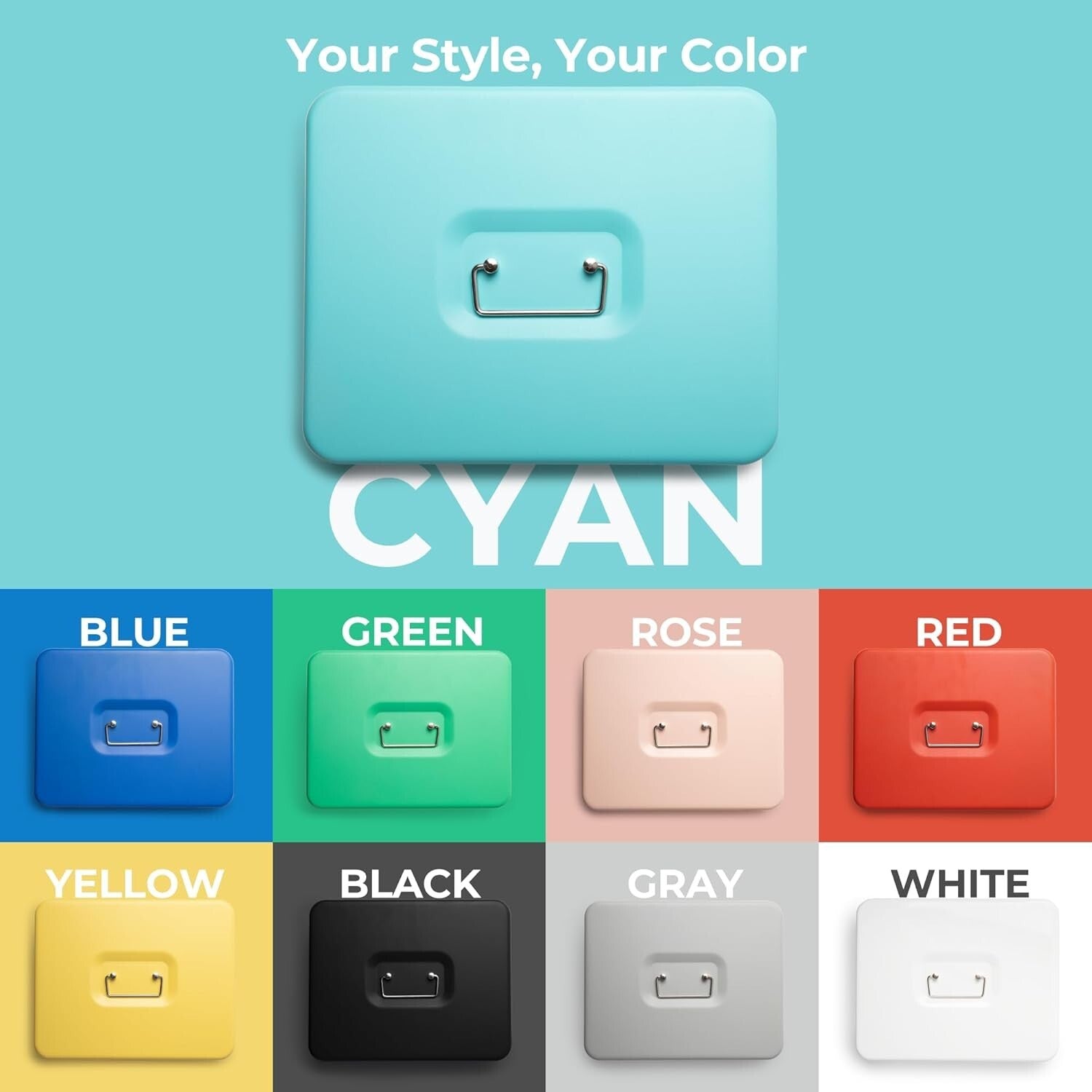 Cyan Key Lock Cash Box: Durable Portable Safe for Events - Heavy-Duty Design