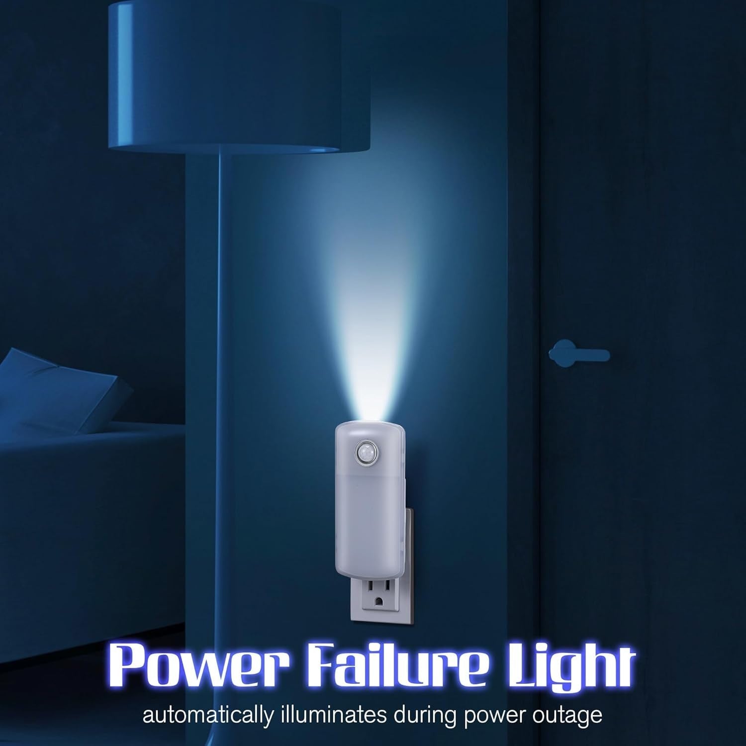 Dusk to Dawn Emergency Night Light & Flashlight with Foldable Plug - 3 Count