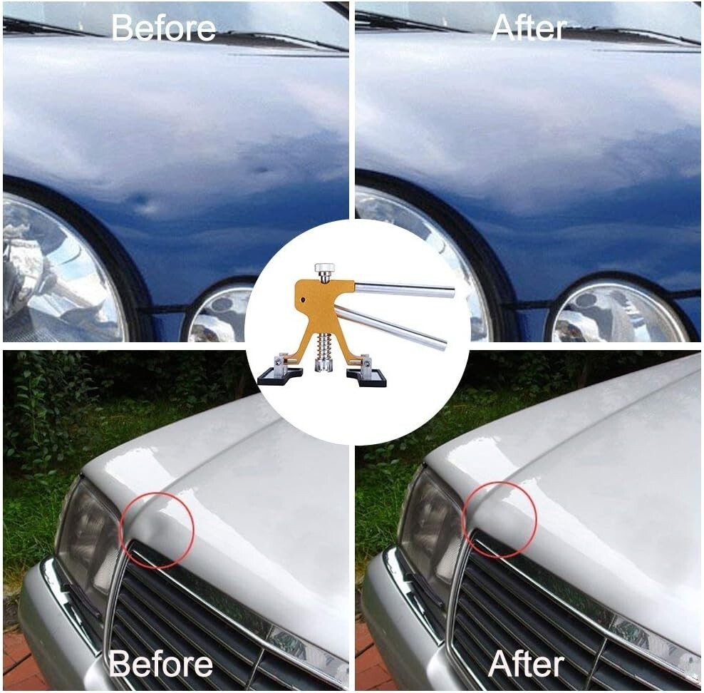 Adjustable Golden Car Dent Puller Kit - Paintless Repair Solution for All Dings