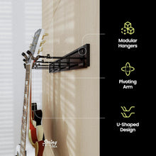 Load image into Gallery viewer, Premium 5-Guitar Wall Mount with Adjustable Slatwall Rails for Elegant Display