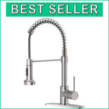 Load image into Gallery viewer, Brushed Nickel Pull Down Kitchen Faucet with 360° Swivel Sprayer - Easy Install