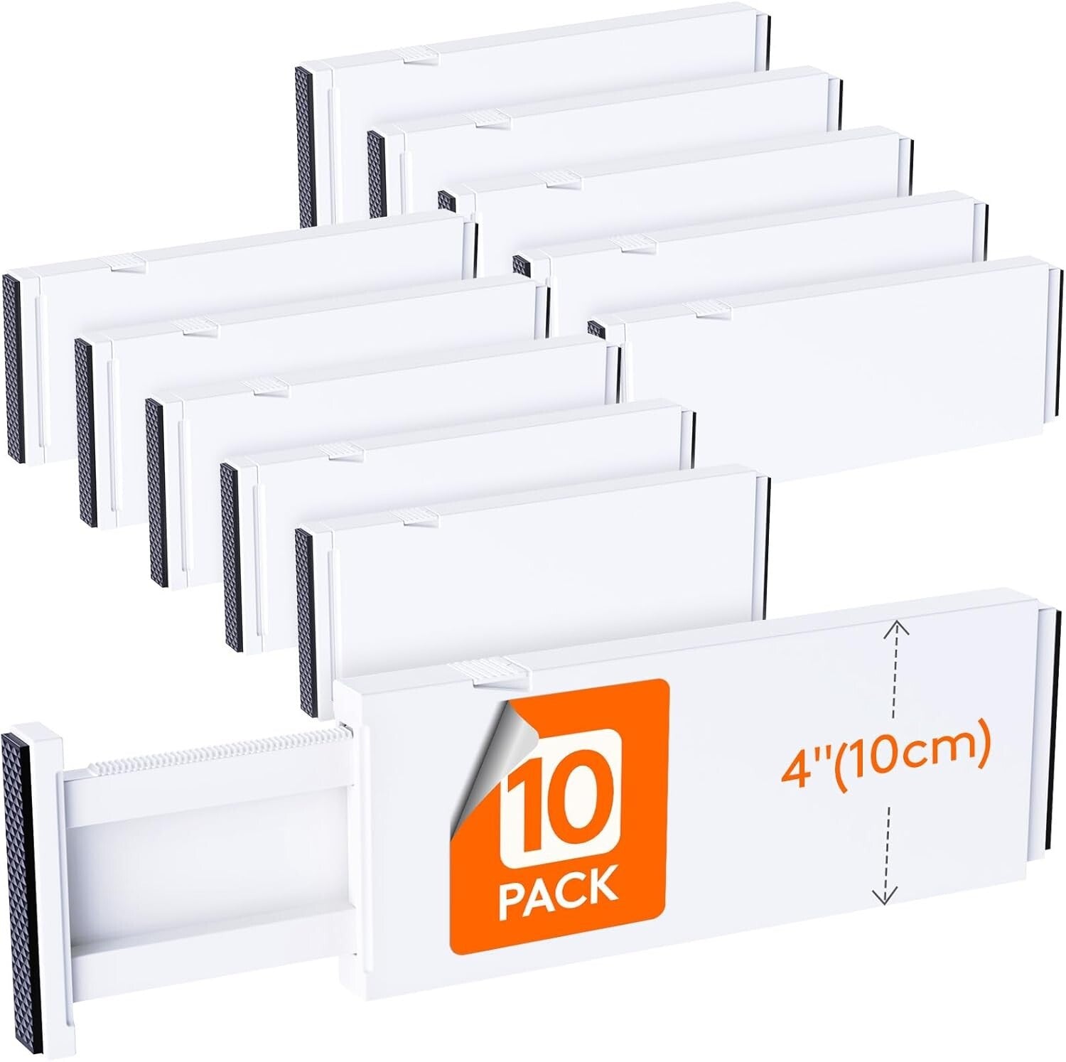 Expandable 10 Pack Drawer Dividers 4" High for Versatile Organizing Solutions
