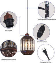 Load image into Gallery viewer, Industrial Boho Black Hanging Lamp with Dimmable Feature - Perfect for Any Room