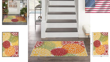 Load image into Gallery viewer, Tropical Floral Area Rug - Stain-Resistant Red Multicolor Fabric 3' x 5'