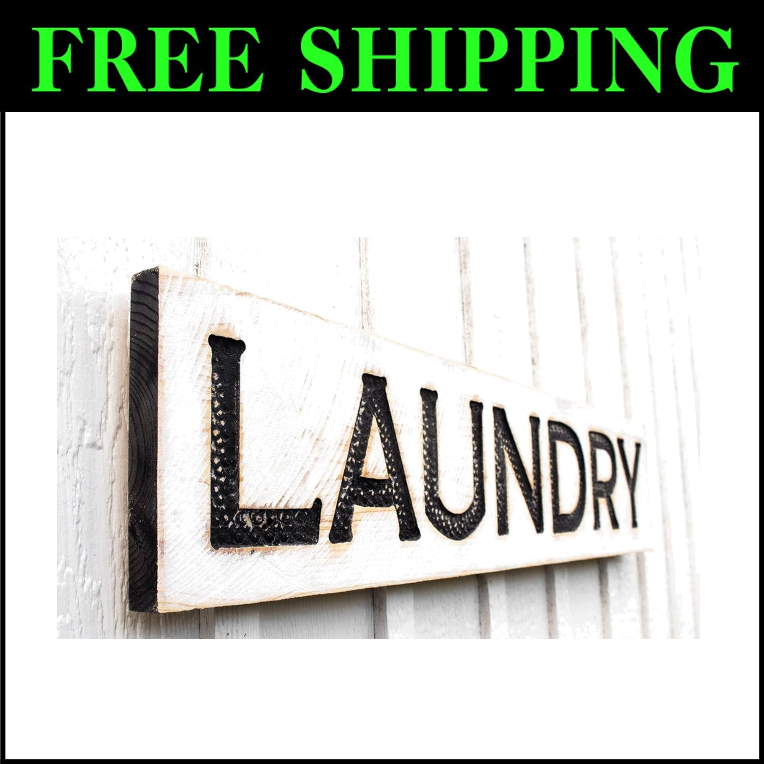 Charming Large 40"x8" LAUNDRY Sign - Handmade Rustic Wood Decor for Any Home