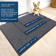 Load image into Gallery viewer, Waterproof Heavy Duty Doormat with Stripe Pattern - Easy Clean &amp; Fade Resistant