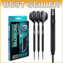 Load image into Gallery viewer, Premium Razor Edge Black Darts Set – 24g Tungsten with Stunning Grip Technology
