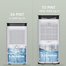 Load image into Gallery viewer, Powerful 70 Pints Dehumidifier for Large Rooms - Safe &amp; Efficient Home Solution