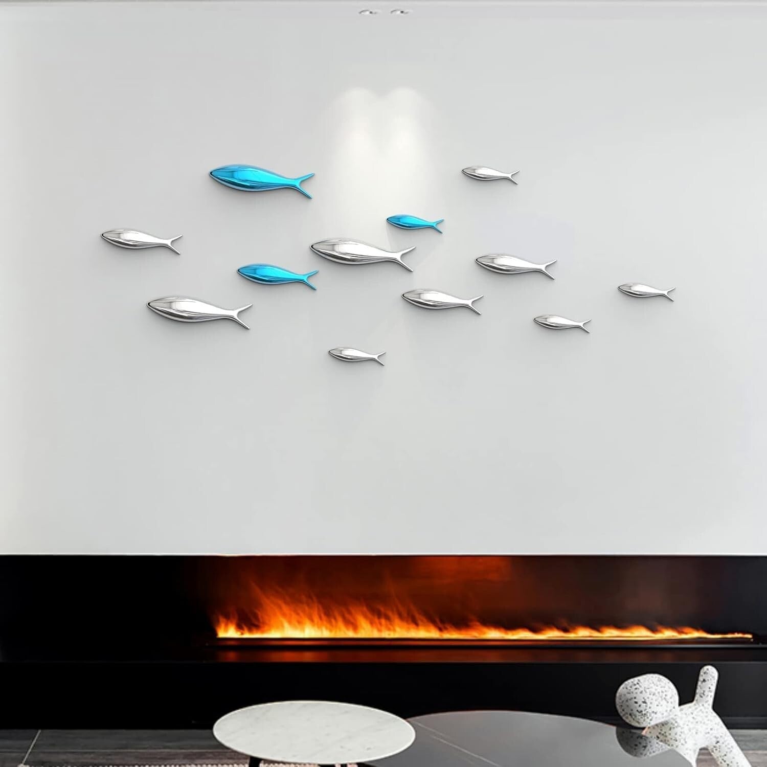 Vivid Nautical Wall Decor: DIY 12-Piece Fish Sculpture for Stylish Spaces