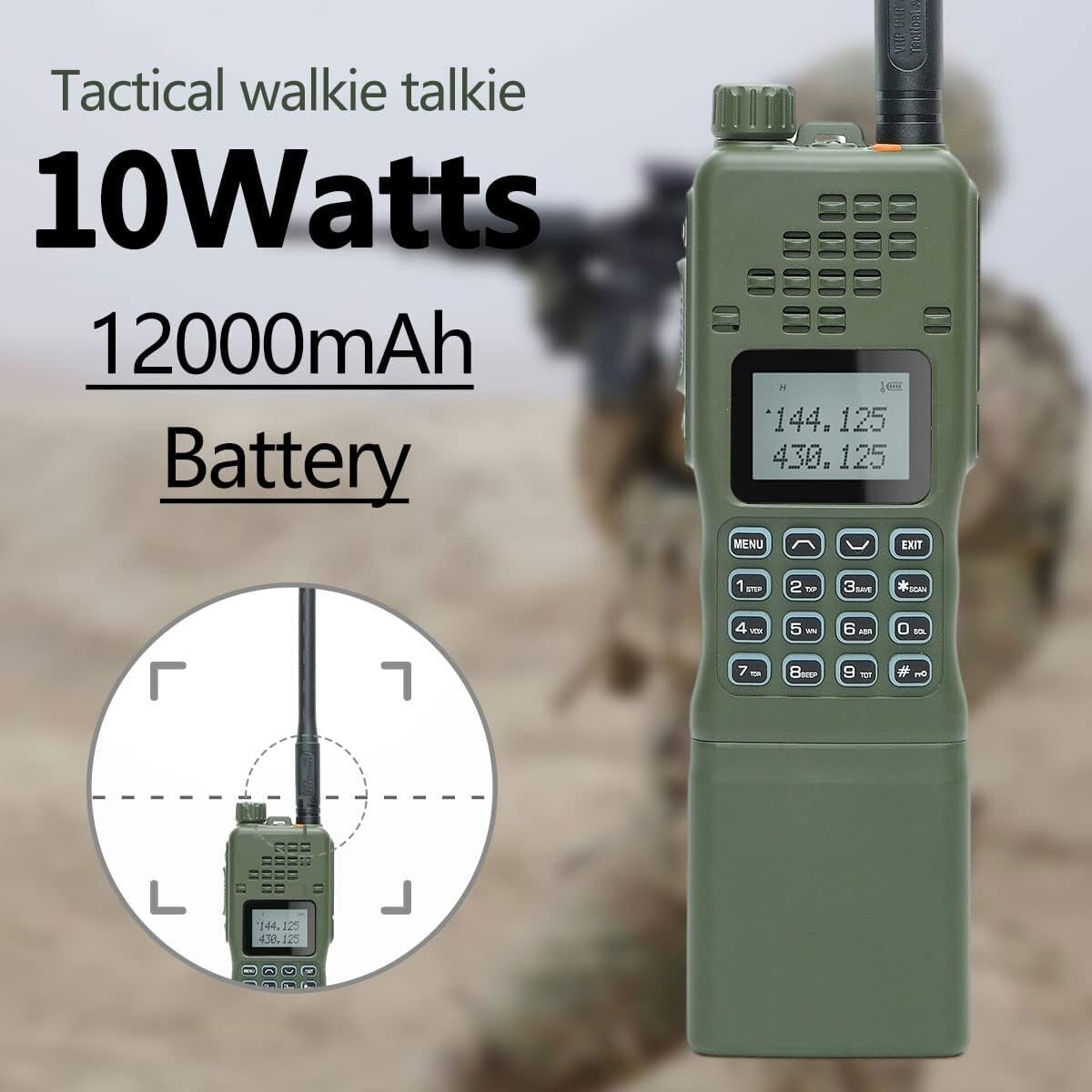 Military Grade 10W Two Way Radio Pack with Rechargeable Batteries and Antennas