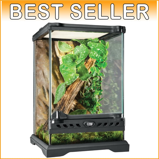 Elegant Nano Tall Reptile Terrarium - 8x8x12 Glass Habitat for Exotic Pets