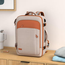 Load image into Gallery viewer, Expandable 40L Travel Backpack for Men &amp; Women - Water Resistant &amp; Stylish Beige