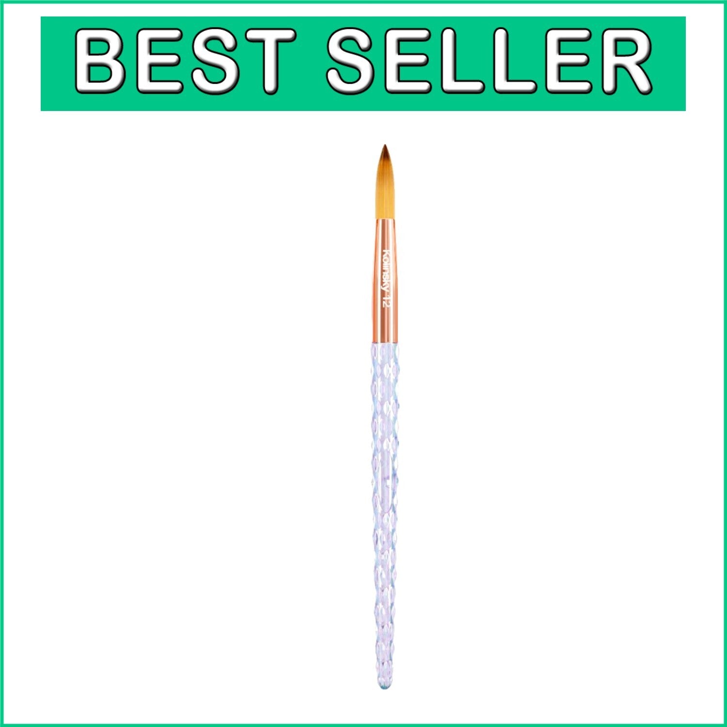 100% Kolinsky Crystal Acrylic Nail Brush - Handcrafted Beauty in Pink & Black