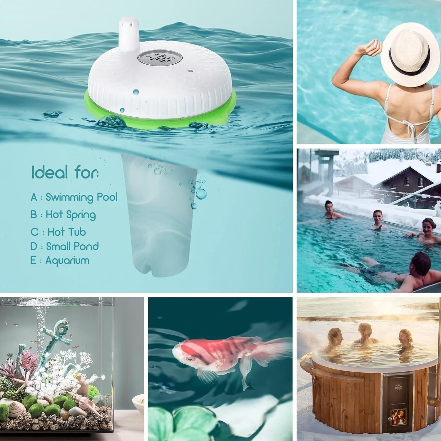Advanced Waterproof WiFi Pool Thermometer with Accurate Sensor for Smart Pools