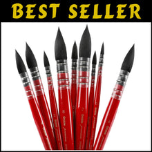 Load image into Gallery viewer, Versatile 9-Piece Mop Paintbrush Set with Synthetic Squirrel Hair - Art Supplies