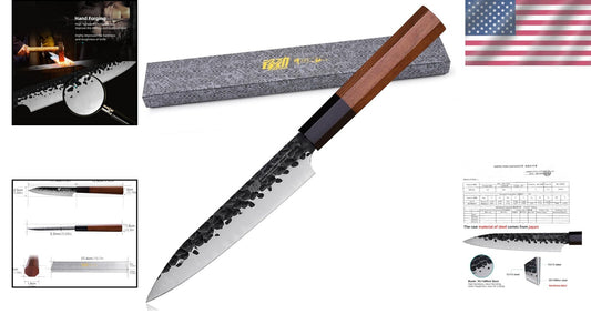 Ergonomic 5" Kitchen Utility Knife - Precision Paring with Rosewood Handle
