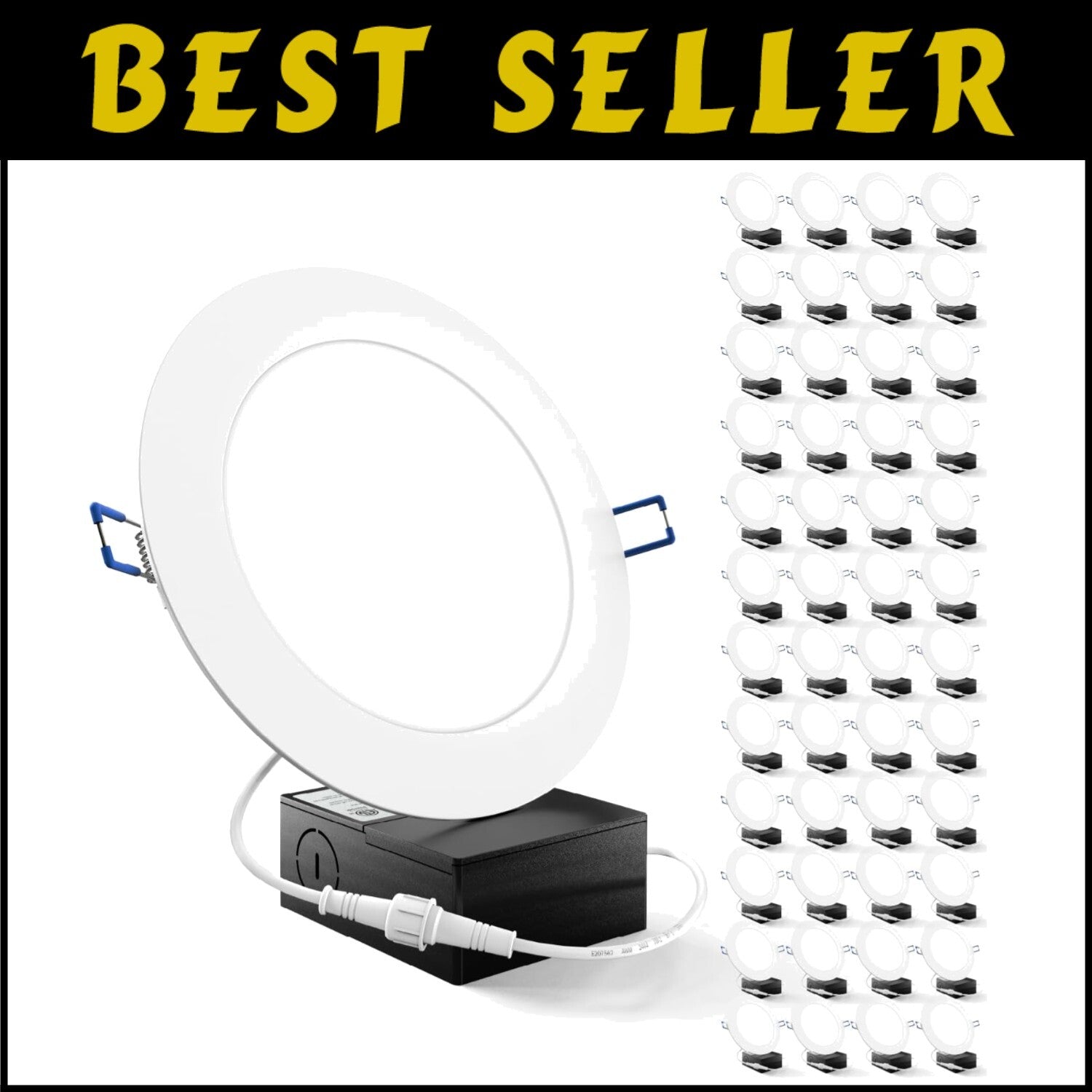 Sunco 48 Pack 6 Inch Slim LED Downlights - Dimmable & Safe Flush Mount Design