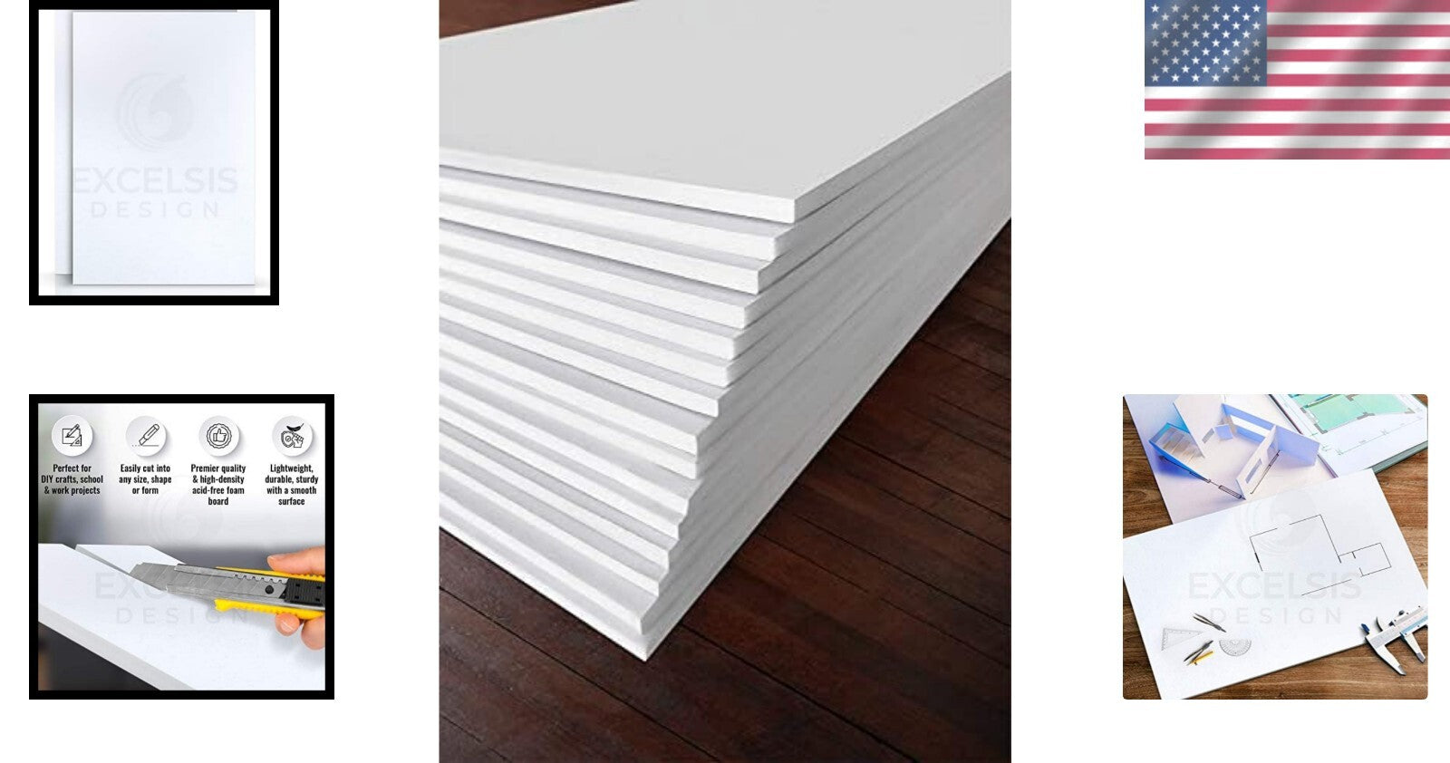 Durable Matte White Foam Board 15-Pack - Ideal for Signs, Presentations & Art