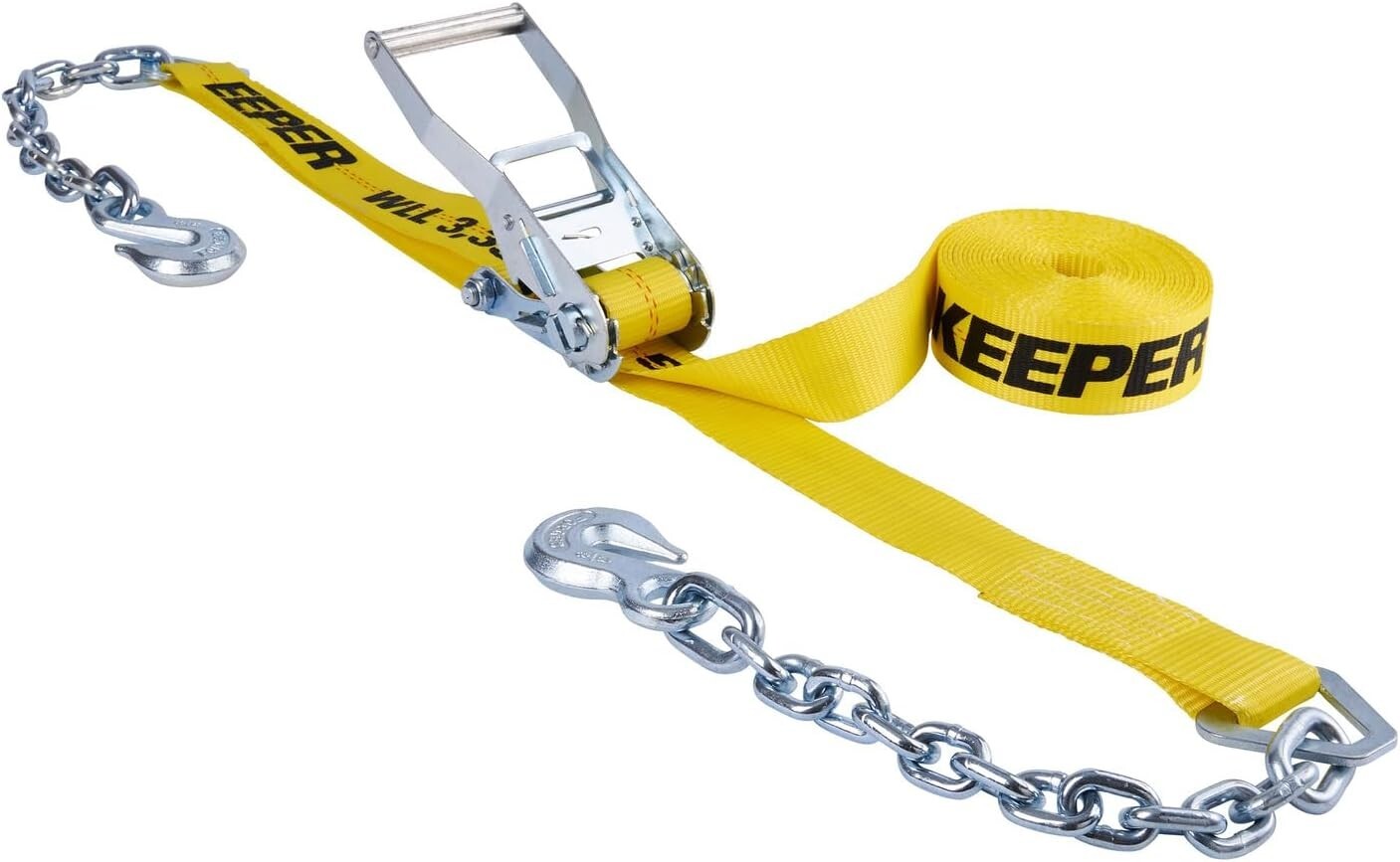 2" x 27' High-Performance Ratchet Cargo Strap with Grab Hook - 3,333 lbs WLL