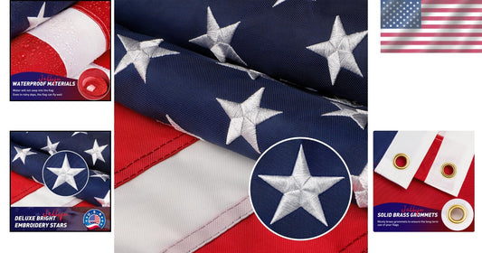 Vivid Color American Flag 10x15ft - Perfect for Patriotic Events and Gardens