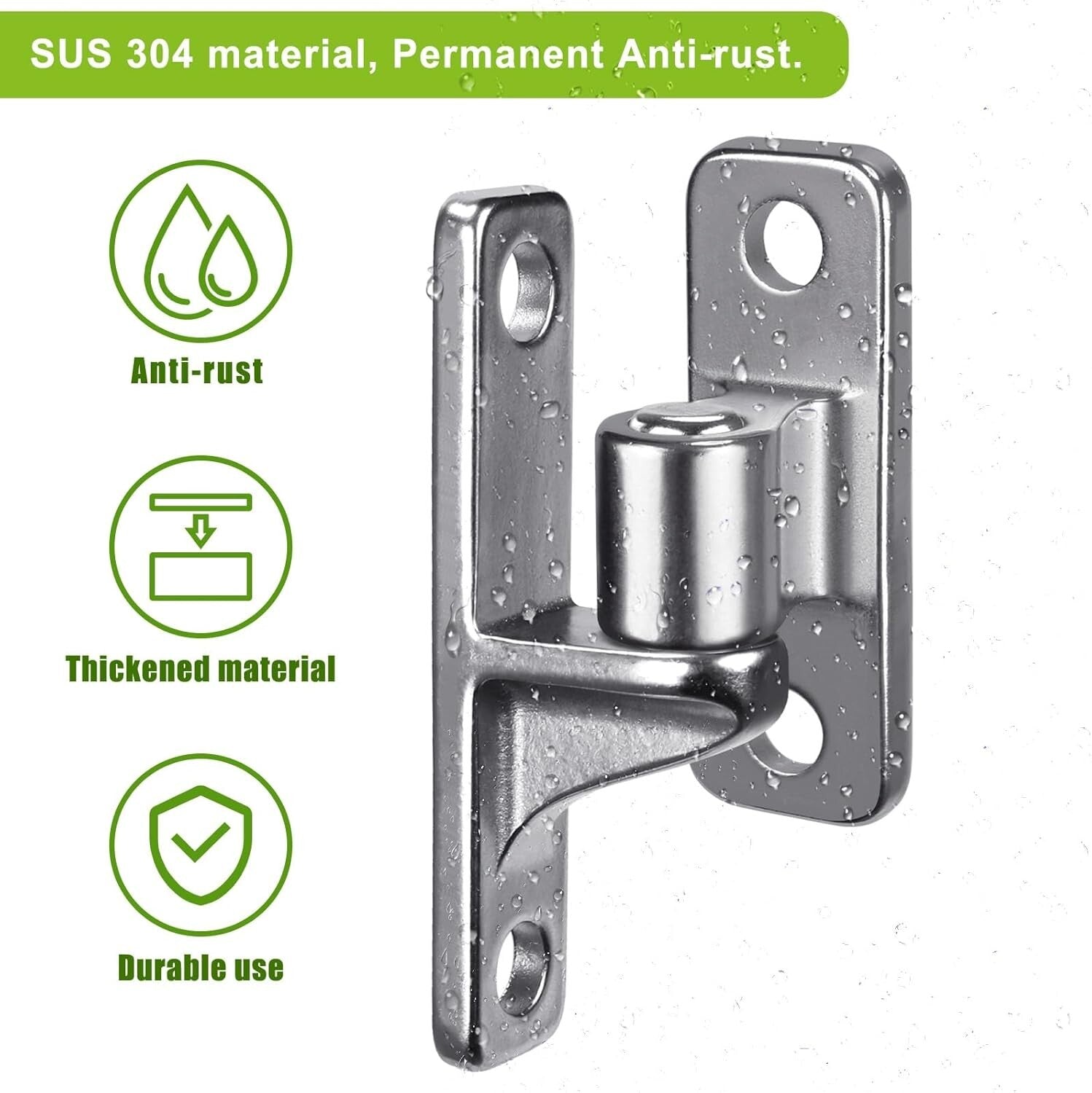 304 Stainless Steel Heavy Duty Gate Hinges - 600LB Support, Ideal for Fences