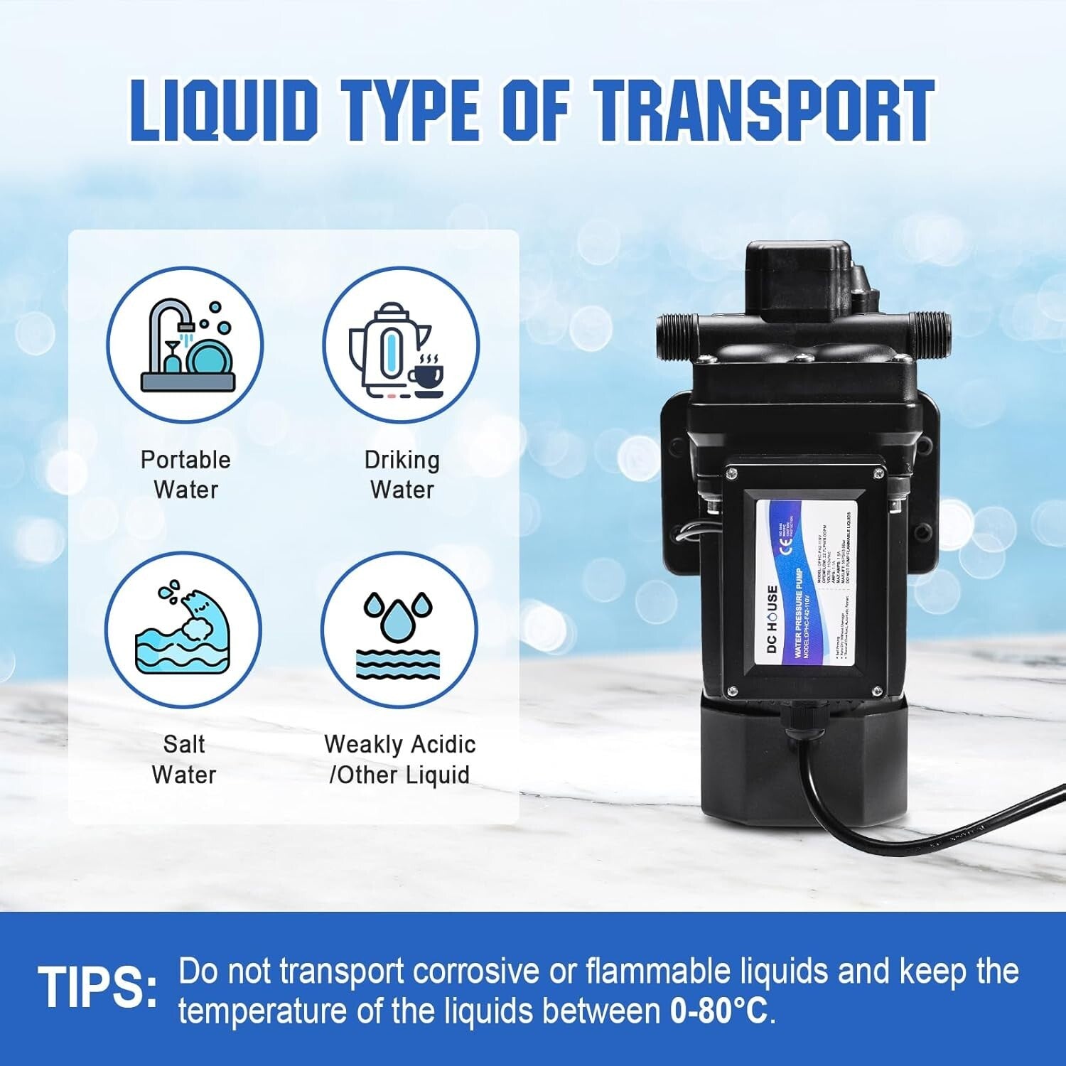 High Flow 6 GPM Brushless Water Diaphragm Pump - Ideal for Pools & Rain Barrels