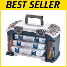 Load image into Gallery viewer, Compact Angled Fishing Tackle Box with 3 Stowaway Boxes - Ideal for Outdoors