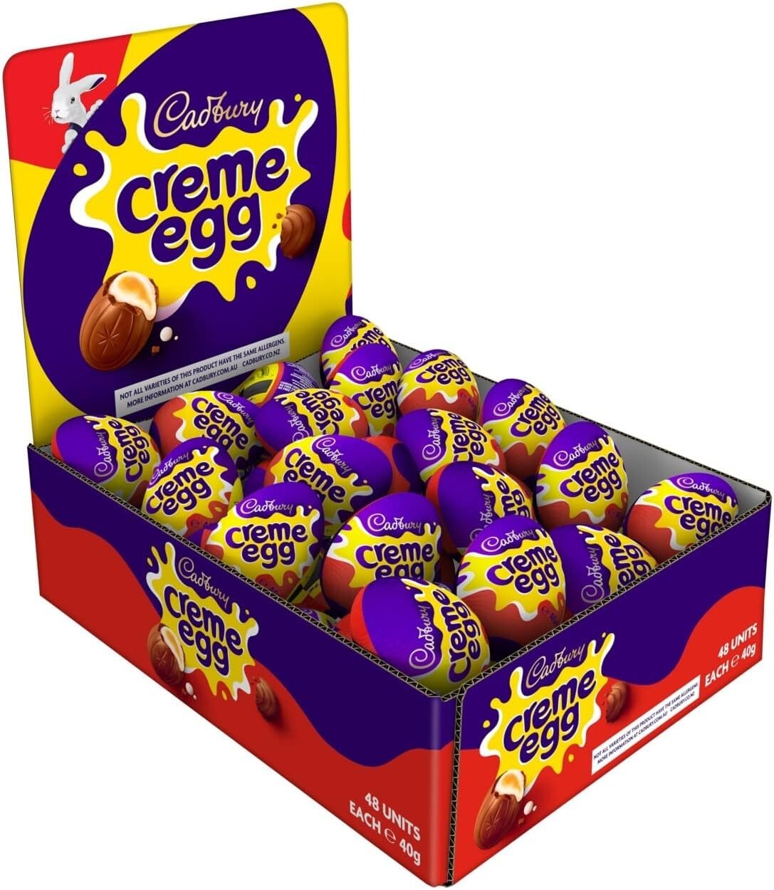 48 Pack of Creme Eggs - Vegetarian Milk Chocolate Eggs for Easter Celebrations