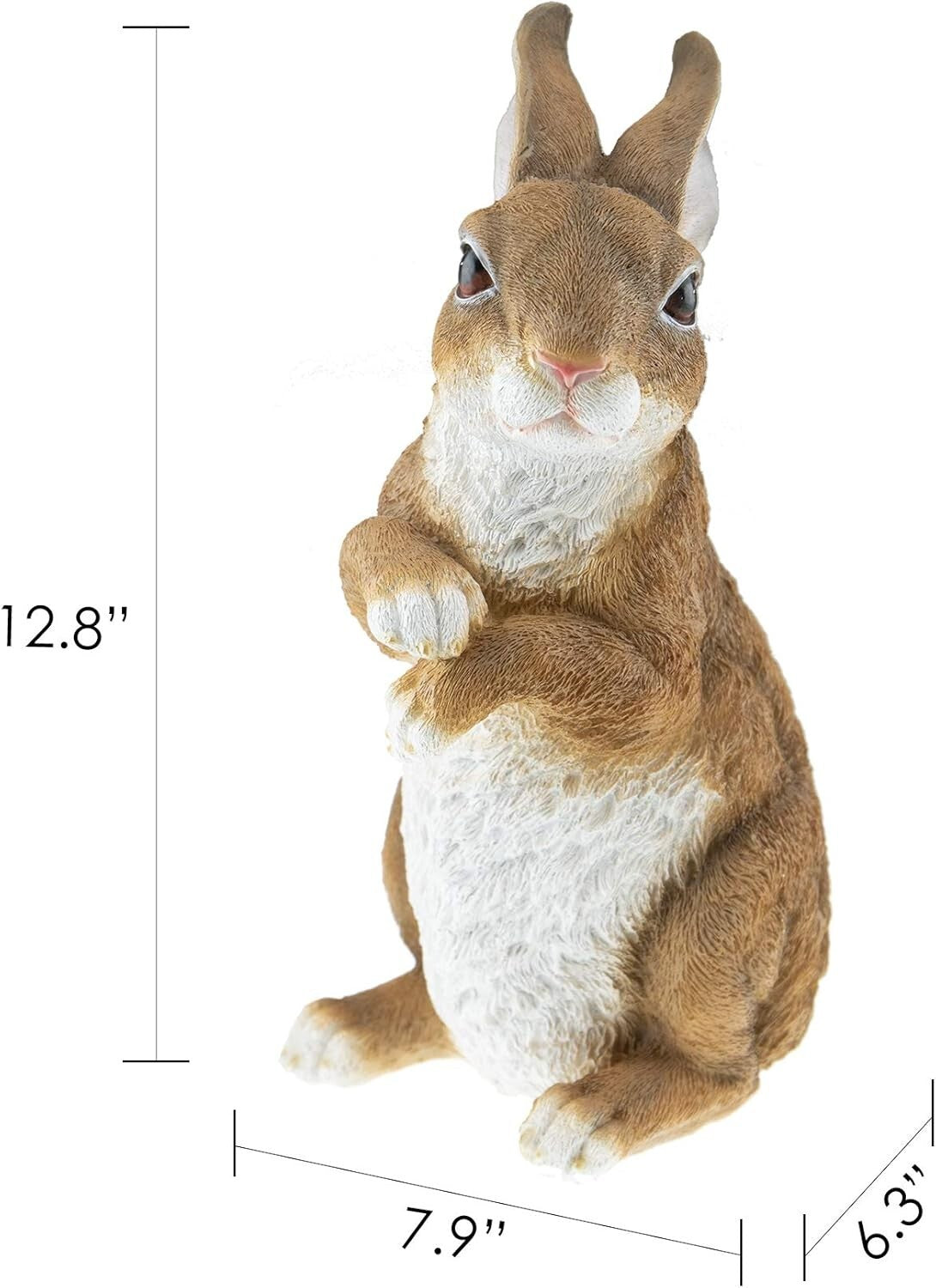 Charming Hand-Painted Rabbit Garden Statue - Durable Resin Outdoor Décor