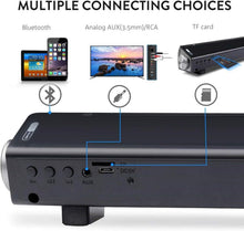 Load image into Gallery viewer, Compact Bluetooth Sound Bar with Built-in Microphone for Home Theater (2 X 5W)