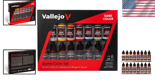 Game Color Introduction Set - 16 Matte Acrylic Paints for Miniature Masterpieces
