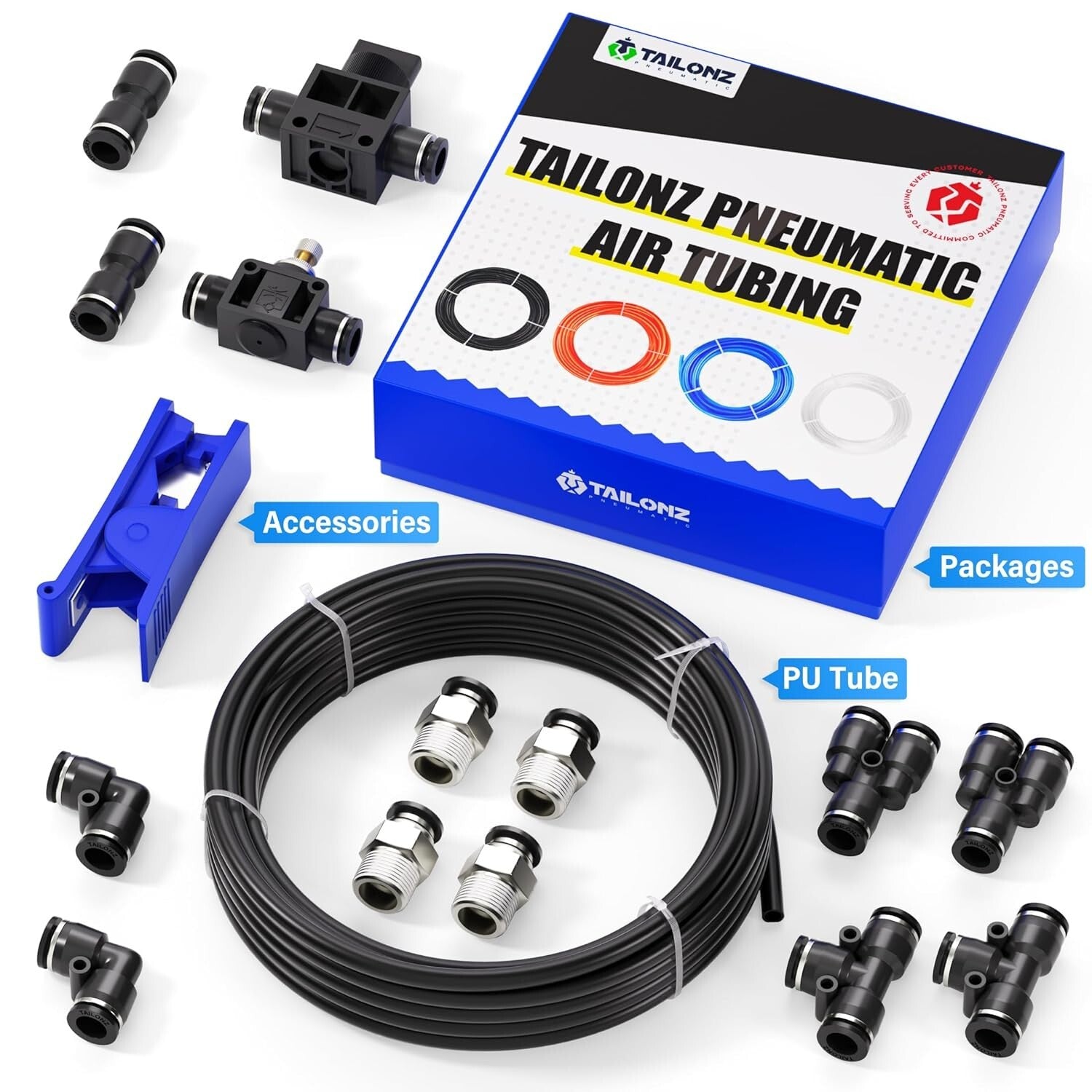 Durable 10 Meter PU Air Hose - 0.5 Inch OD - Ideal for Pneumatic Applications