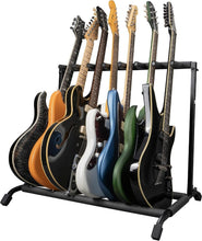 Load image into Gallery viewer, Compact Folding Guitar Stand for 7 Instrument Storage - Ideal for Travel
