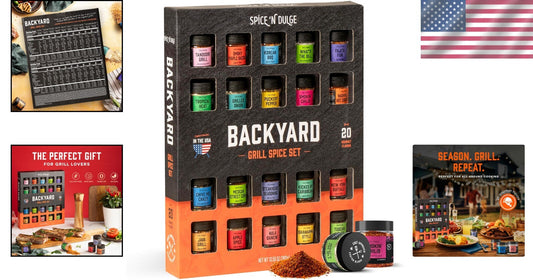 20 Bold Grill Spices & Seasonings - Unique BBQ Flavor Gift Set for All Levels