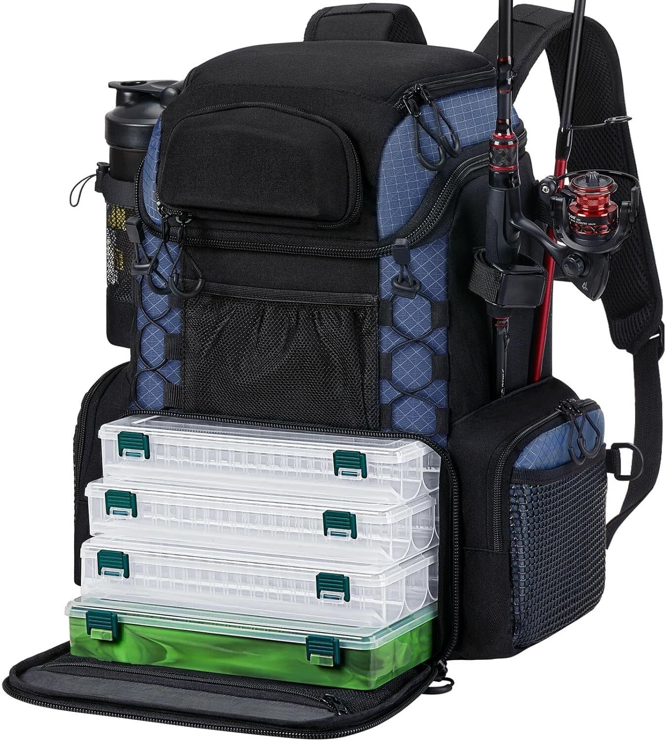 Multi-Functional Fishing Backpack with Adjustable Rod Holders & 40L Capacity