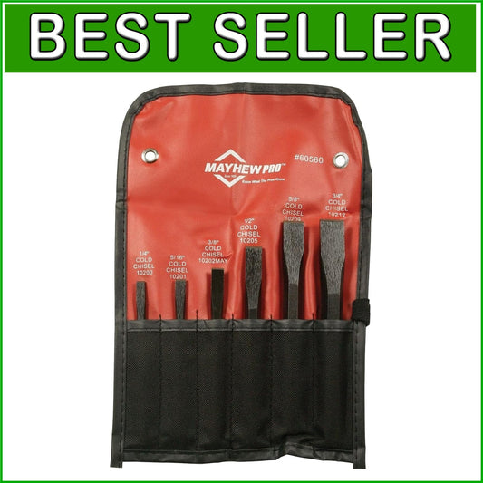 Alloy Steel Cold Chisel Set - 6-Piece with Classic Black Oxide Finish