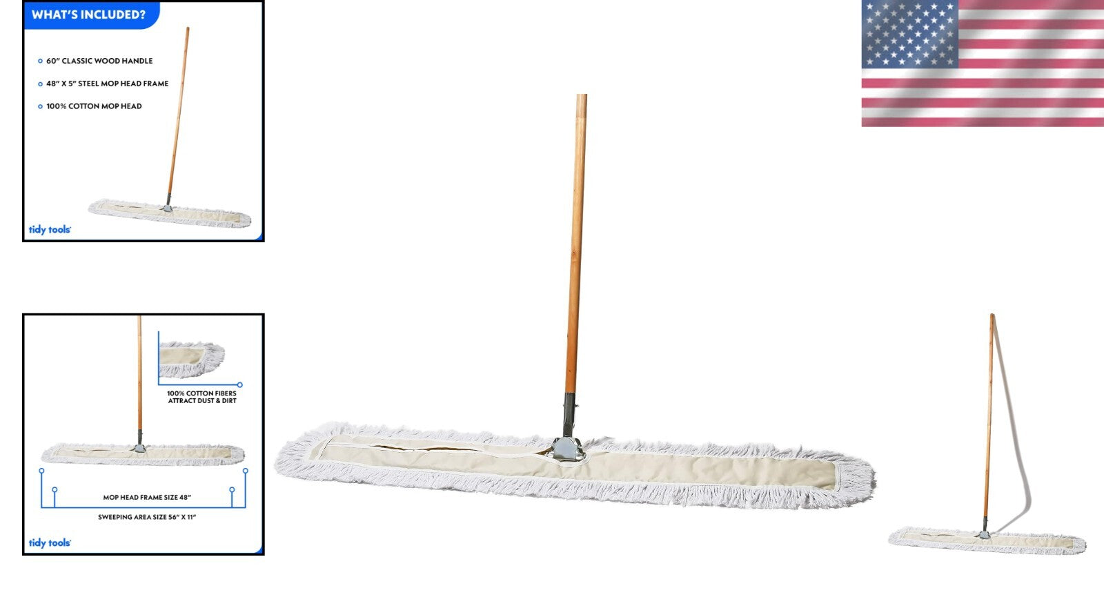 Heavy-Duty Industrial Mop with Extendable Metal Handle for Versatile Cleaning