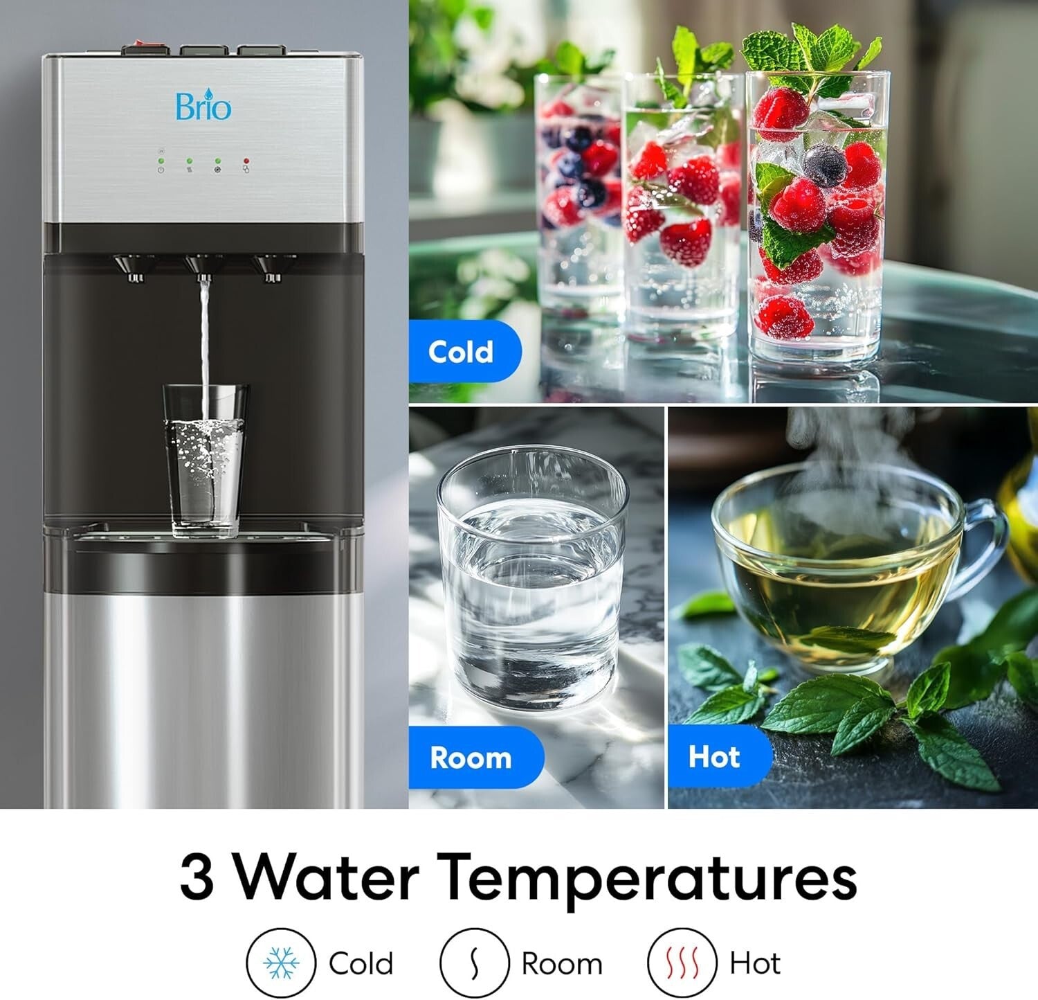 Limited Edition Self-Cleaning Bottom Loading Water Cooler with 3 Temp Settings