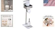 Load image into Gallery viewer, Elegant Stainless Steel Toilet Paper Stand with Hidden Wipes Storage Shelf
